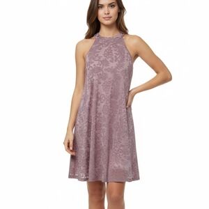 Roxberi Studio Elegant Lace Sleeveless Dress in Mauve Size Large
